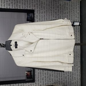 💥NEW💥 Womans XS Black Rivet White/Cream Coat